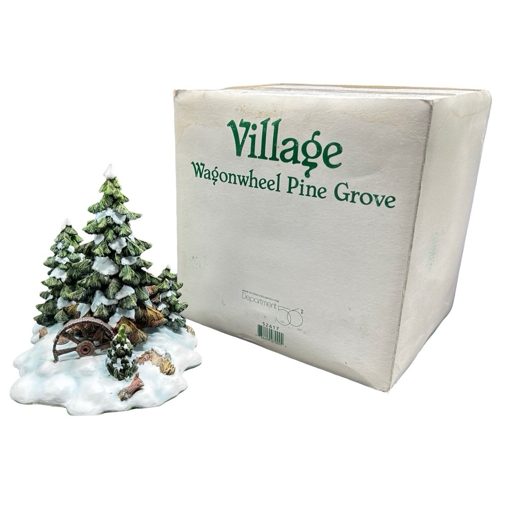 Department 56 Village Wagonwheel Pine Grove 52617 Christmas Trees Accessory Box